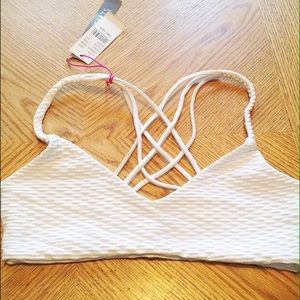 LA Hearts Tops - White Strappy Back Bikini Top LA Hearts Tops - White Strappy Back Bikini Top