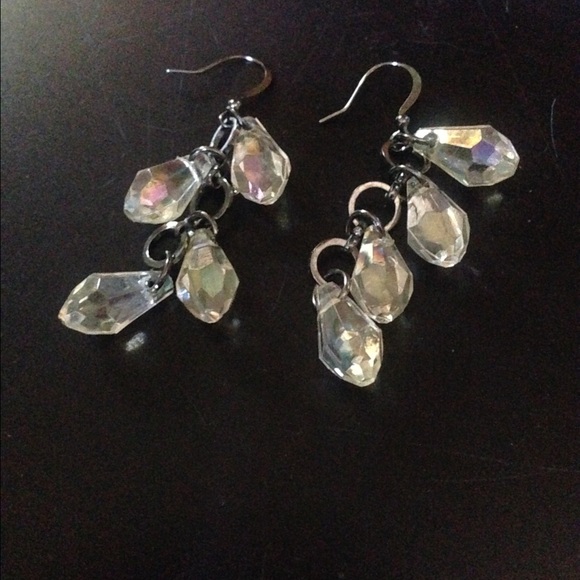Opaque White Dangle Earrings