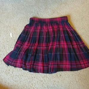 School girl chiffon plaid skirt