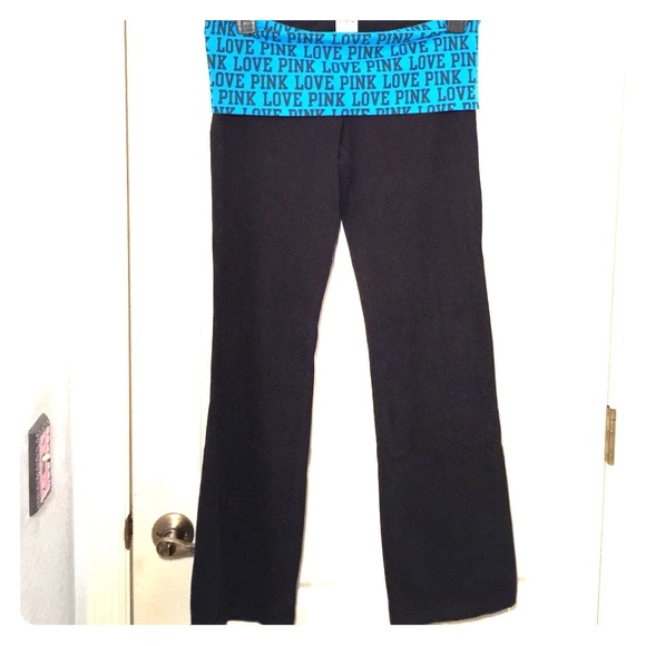 Blue rhinestone boot cut yoga pants