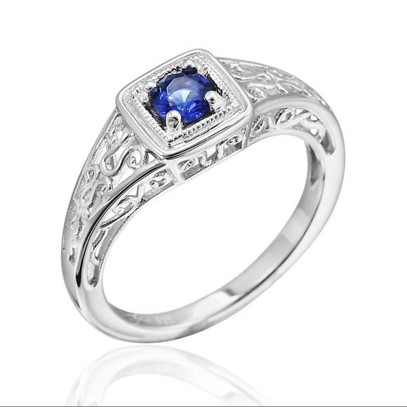 Art Deco Inspired 925 Sterling Silver promise Ring
