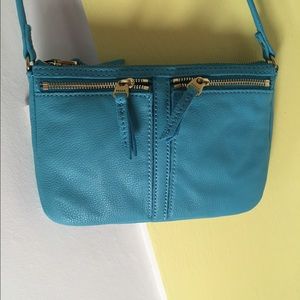 Fossil blue cross body handbag