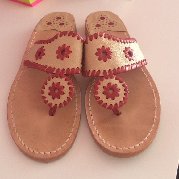 Jack Rogers red and white 8.5