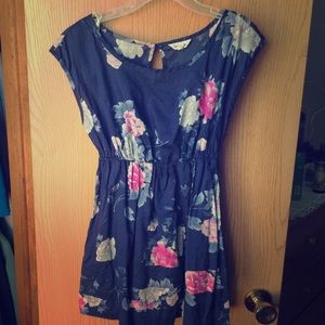 Navy blue floral dress