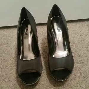 Black with sparkle heels, worn once size 9.5
