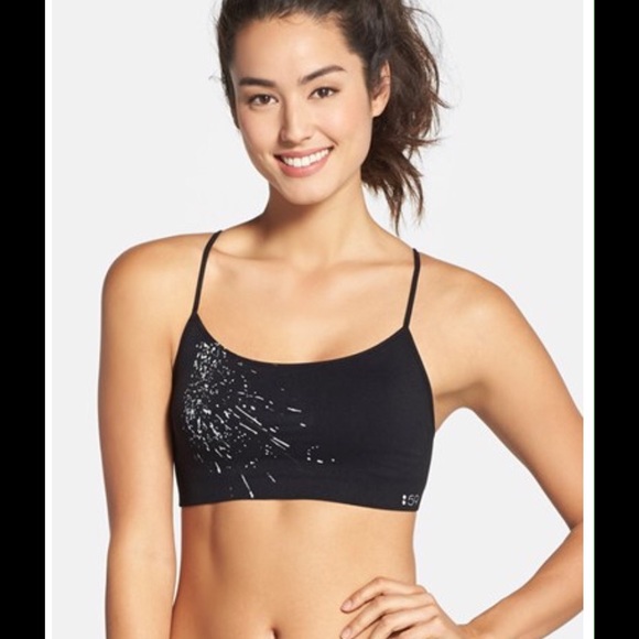 Splits59 Loren Bra-Black w/White paint print