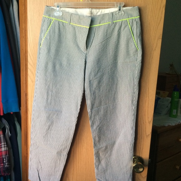 Cropped pin stripped dress pants