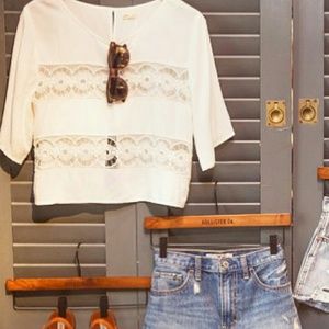 White Boho Hollister crochet Top!