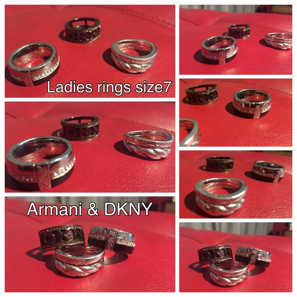 3 ladies rings 2 emporio Armani & 1 DKNY