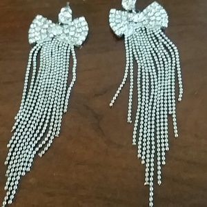 Rhinestone bow earrings