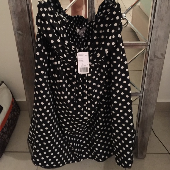Forever21 Strappless polka dot dress