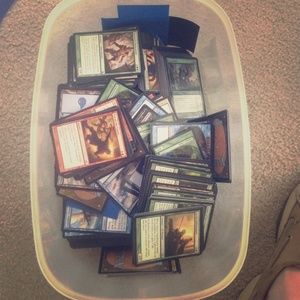 Hundreds of magic cards