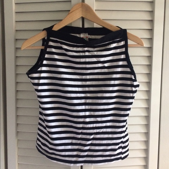 Vintage boat neck breton stripe tank.