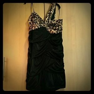 Leopard and black tube dress