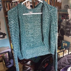 cute teal cardigan