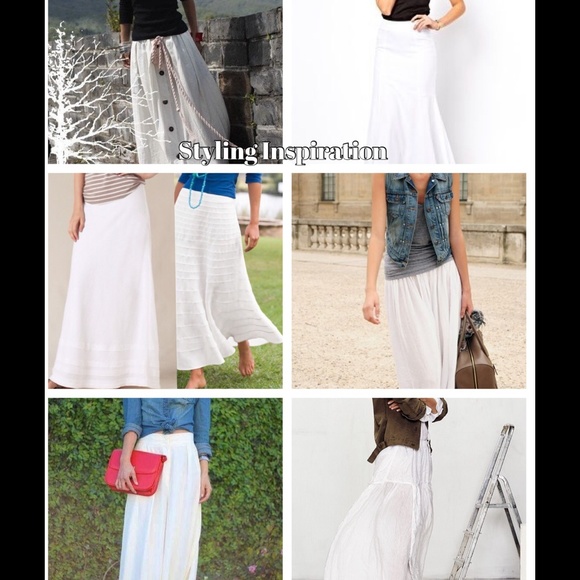White Linen Maxi Skirt - Picture 2 of 3