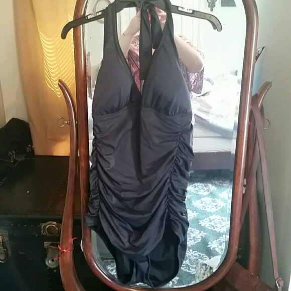 J Crew rouched halter bathing suit