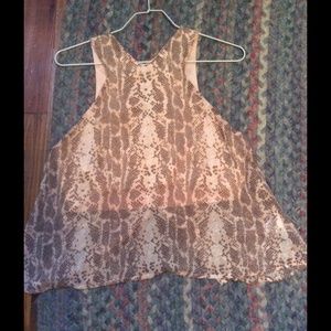 Snakeskin pink & tan Tobi top