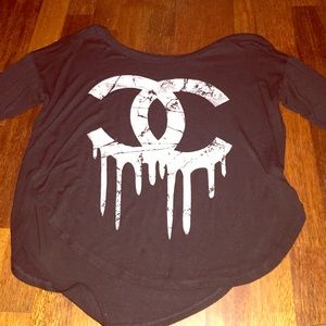 Authentic Long Sleeve Chanel dripping shirt