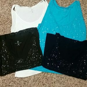 Shimmery tanks! Lot of 4