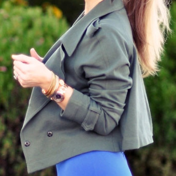 Michael Kors cropped trench coat.