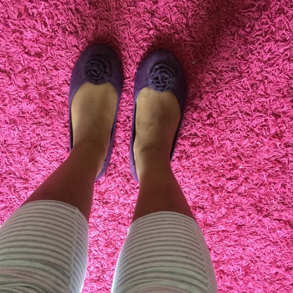 Purple suede flats