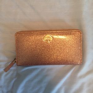 Kate Spade Glitter Bug rose gold Lacey wallet