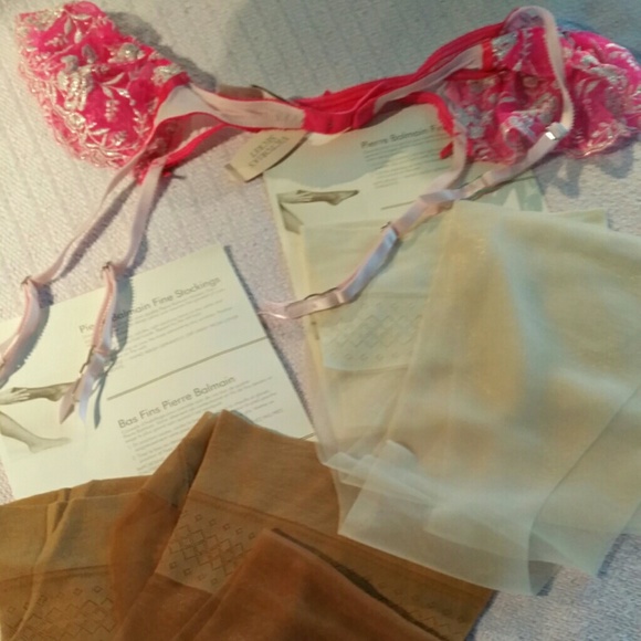 VS garter. Balmain luxurious nylons