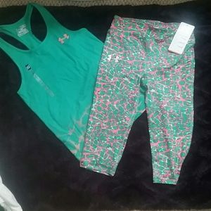 NWT Girls' Under Armour workout set