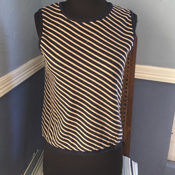 Blue & white striped tank