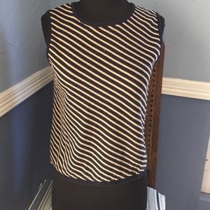 Blue & white striped tank