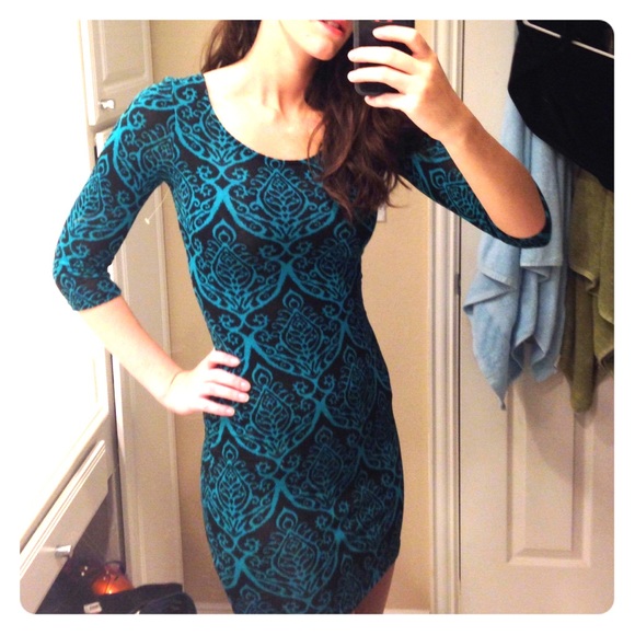 Sexy teal blue dress