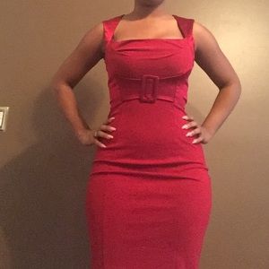 Red Midi Bebe Dress