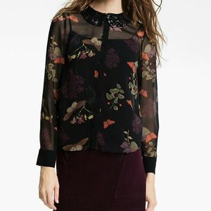 Kensie Sheer Patterned Blouse