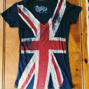 V-Neck British Flag Tee
