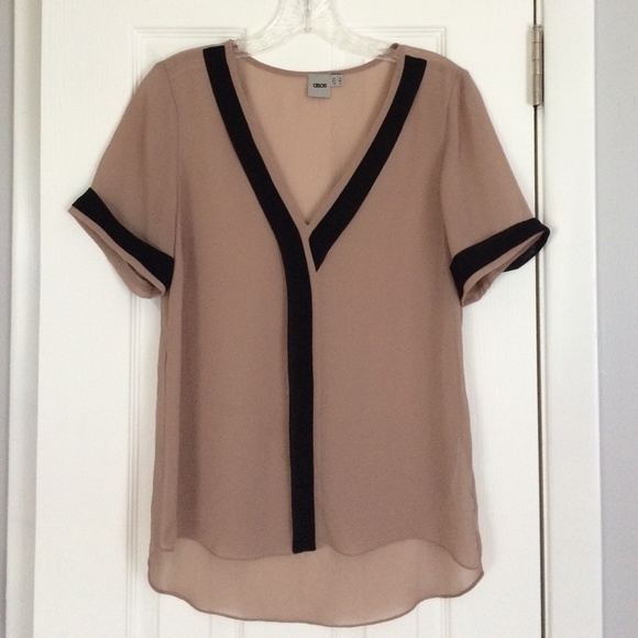Black and Tan Sleeveless Blouse, ASOS