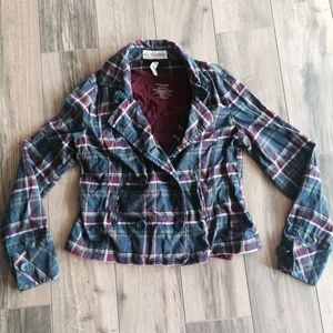 Stretchy Fitted Plaid Jacket + Matching Tank