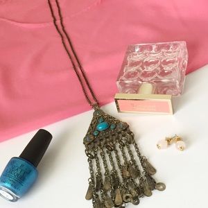 Exquisite Bronze Tone Statement Necklace