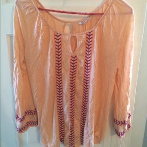 Fun print orange top