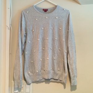 Grey pom pom sweater