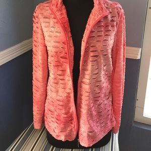 Pink jacket with cutouts/sheer