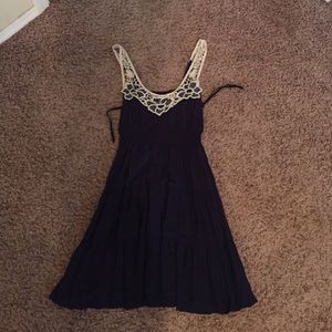 Navy crochet top dress