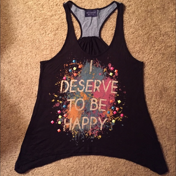 Black tank with splatter paint graphic