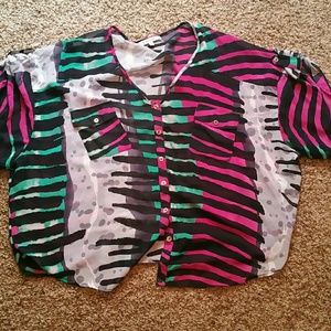 🎆sold🎆Multi pattern and color sheer crop top