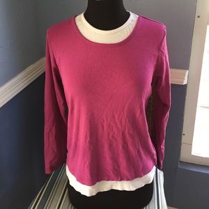 Pink & white layered top