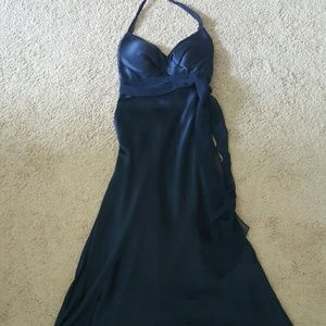 Cache navy halter high low dress 4 or 2