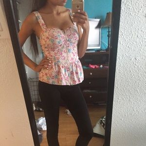 Floral peplum top!