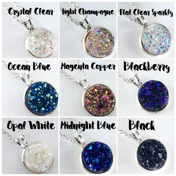 Druzy style necklace & earrings - Picture 3 of 3