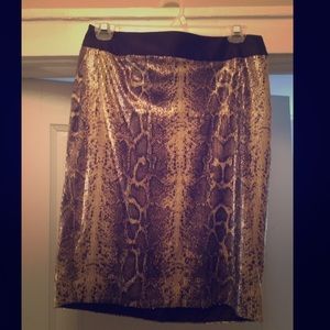 Adorable sequence brown snake pattern skirt