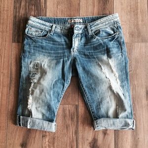 BKE Sabrina Shorts with Ripped and Faded Detail
